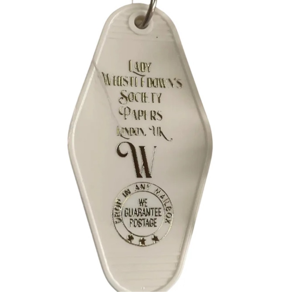 Bridgerton Lady Whistledown's Society Papers Motel Key Chain Fob